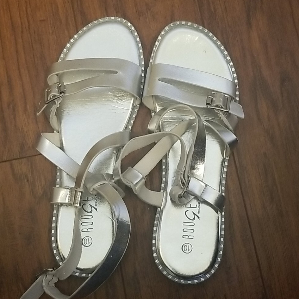 Silver Sandals Size 10